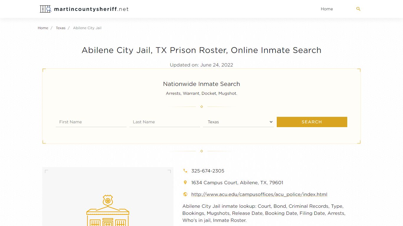 Abilene City Jail, TX Prison Roster, Online Inmate Search ...